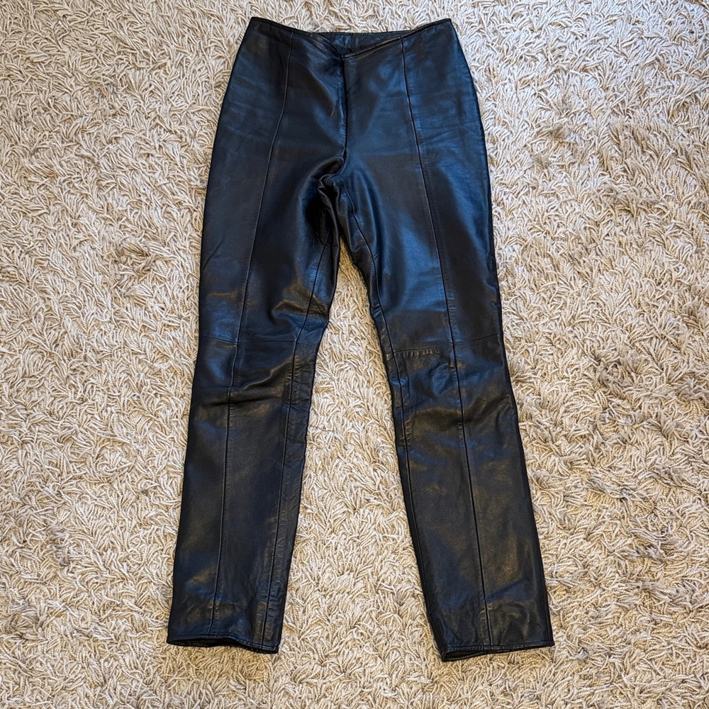 Cache Genuine Leather Pants — Size 2 — Black